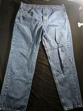 Carhartt Light Blue Denim Jeans with Gold Stitching